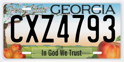 GA license plate CXZ4793