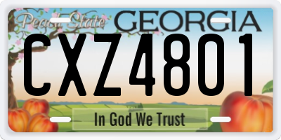 GA license plate CXZ4801