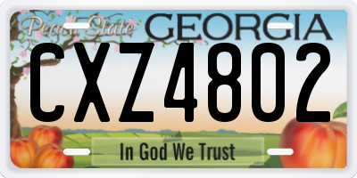 GA license plate CXZ4802