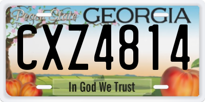 GA license plate CXZ4814