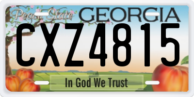 GA license plate CXZ4815