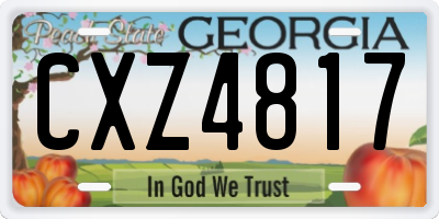 GA license plate CXZ4817
