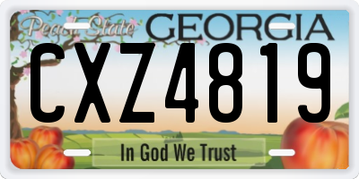 GA license plate CXZ4819