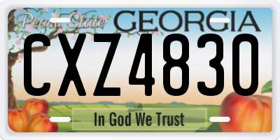 GA license plate CXZ4830