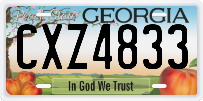 GA license plate CXZ4833