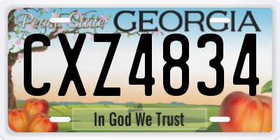 GA license plate CXZ4834