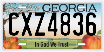 GA license plate CXZ4836