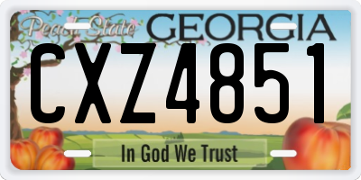 GA license plate CXZ4851