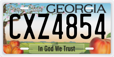 GA license plate CXZ4854