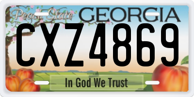 GA license plate CXZ4869