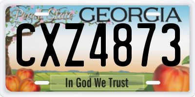 GA license plate CXZ4873