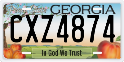 GA license plate CXZ4874