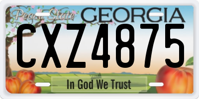 GA license plate CXZ4875