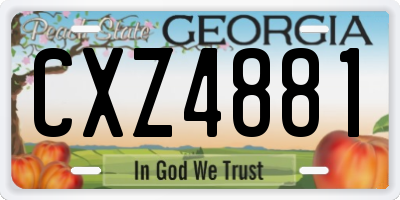 GA license plate CXZ4881