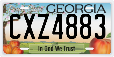 GA license plate CXZ4883
