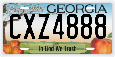 GA license plate CXZ4888