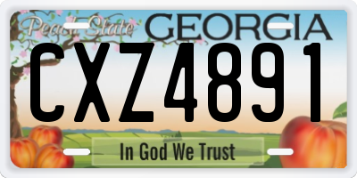GA license plate CXZ4891