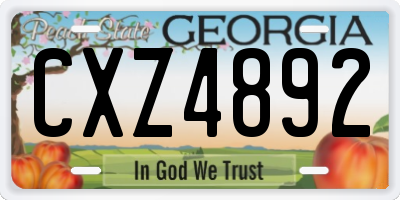 GA license plate CXZ4892