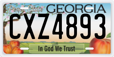 GA license plate CXZ4893