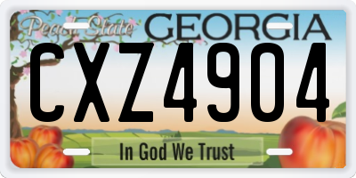 GA license plate CXZ4904