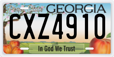 GA license plate CXZ4910