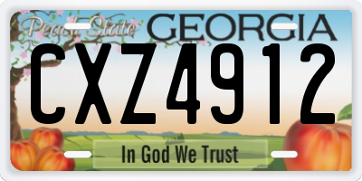 GA license plate CXZ4912