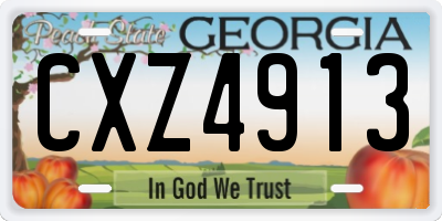 GA license plate CXZ4913