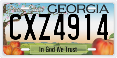 GA license plate CXZ4914