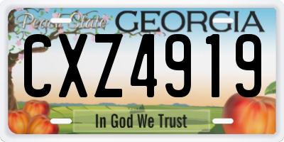 GA license plate CXZ4919