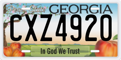 GA license plate CXZ4920