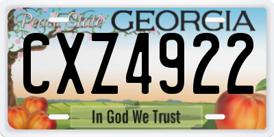 GA license plate CXZ4922