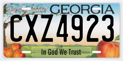 GA license plate CXZ4923