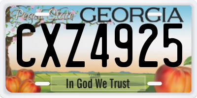 GA license plate CXZ4925