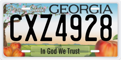GA license plate CXZ4928