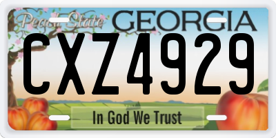 GA license plate CXZ4929