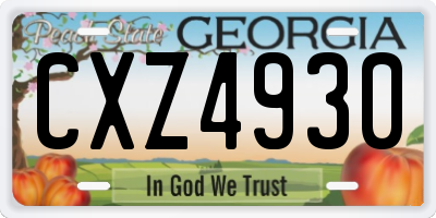 GA license plate CXZ4930