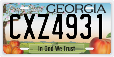 GA license plate CXZ4931
