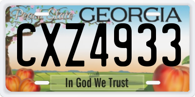 GA license plate CXZ4933
