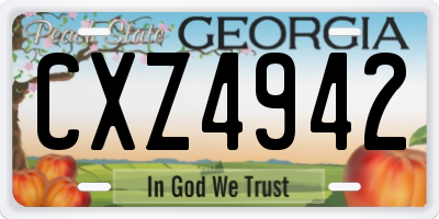 GA license plate CXZ4942
