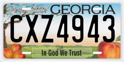 GA license plate CXZ4943