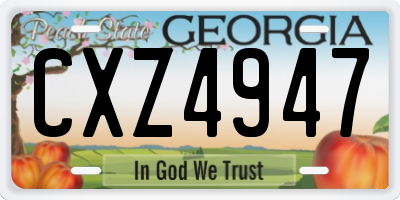 GA license plate CXZ4947