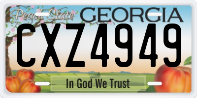 GA license plate CXZ4949