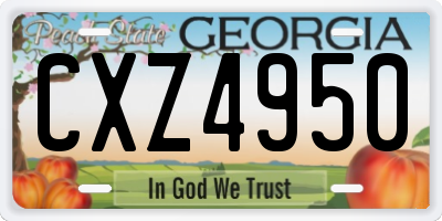 GA license plate CXZ4950