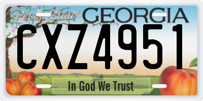 GA license plate CXZ4951
