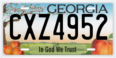 GA license plate CXZ4952