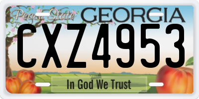 GA license plate CXZ4953