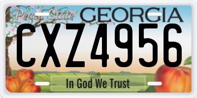 GA license plate CXZ4956