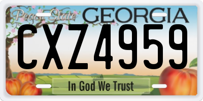 GA license plate CXZ4959
