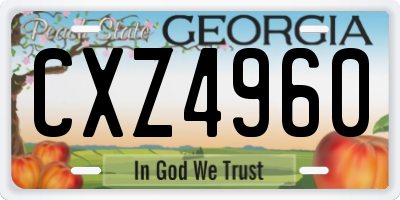 GA license plate CXZ4960