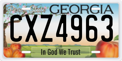 GA license plate CXZ4963